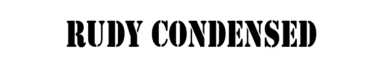 Rudy Condensed font preview