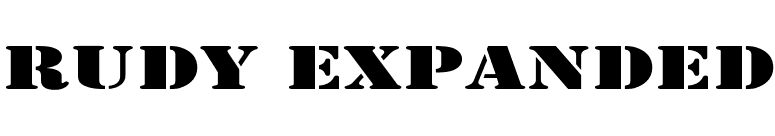 Rudy Expanded font preview