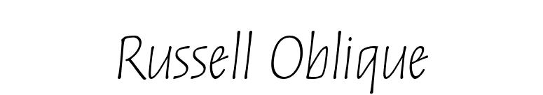Russell Oblique font preview