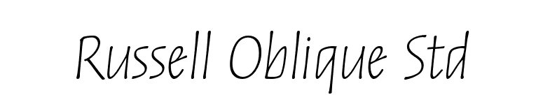 Russell Oblique Std font preview