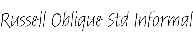 Russell Oblique Std Informal font preview
