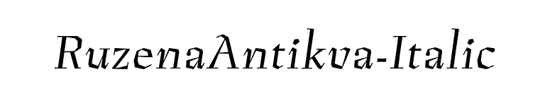 RuzenaAntikva-Italic font preview