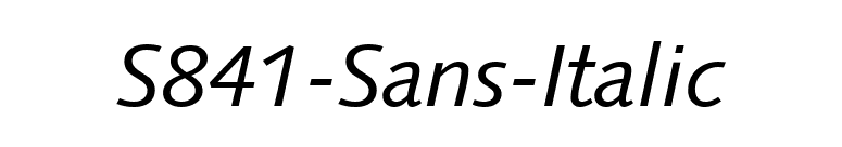S841-Sans-Italic font preview