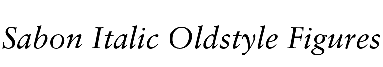 Sabon Italic Oldstyle Figures font preview