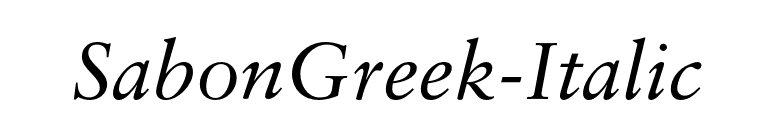 SabonGreek-Italic font preview