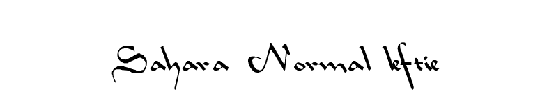 Sahara Normal leftie font preview