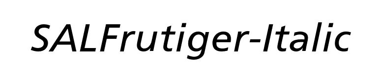 SALFrutiger-Italic font preview