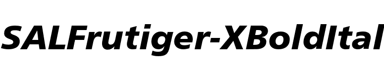 SALFrutiger-XBoldItal font preview