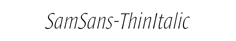 SamSans-ThinItalic font preview