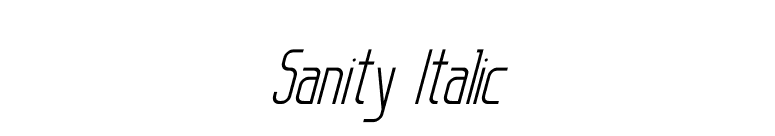 Sanity Italic font preview
