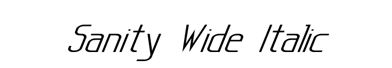 Sanity Wide Italic font preview