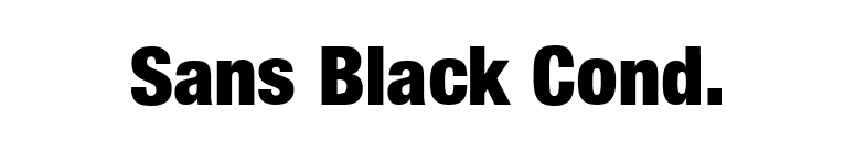 Sans Black Cond. font preview