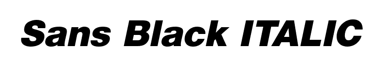 Sans Black ITALIC font preview