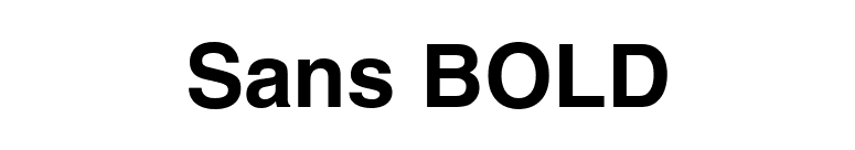 Sans BOLD font preview