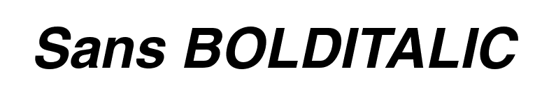 Sans BOLDITALIC font preview