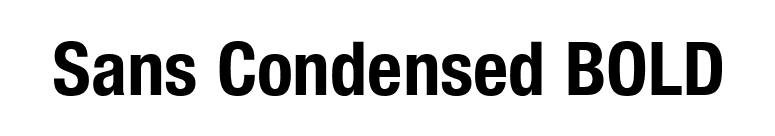 Sans Condensed BOLD font preview