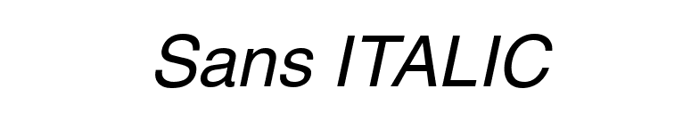 Sans ITALIC font preview