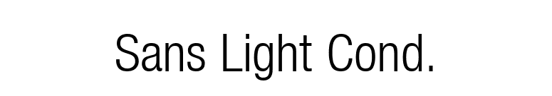 Sans Light Cond. font preview