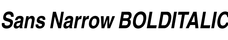 Sans Narrow BOLDITALIC font preview