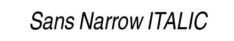 Sans Narrow ITALIC font preview