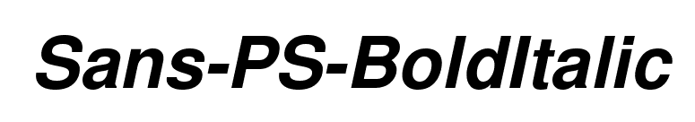 Sans-PS-BoldItalic font preview