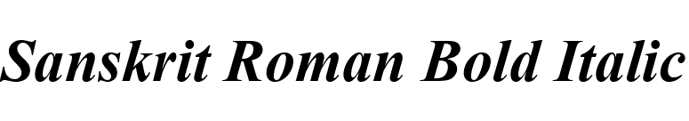 Sanskrit Roman Bold Italic font preview