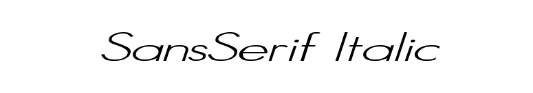 SansSerif Italic font preview