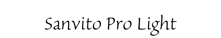 Sanvito Pro Light font preview
