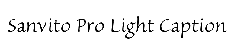 Sanvito Pro Light Caption font preview
