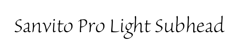 Sanvito Pro Light Subhead font preview