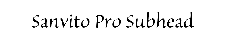 Sanvito Pro Subhead font preview