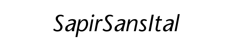 SapirSansItal font preview