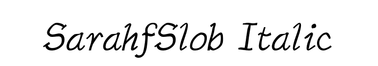 SarahfSlob Italic font preview