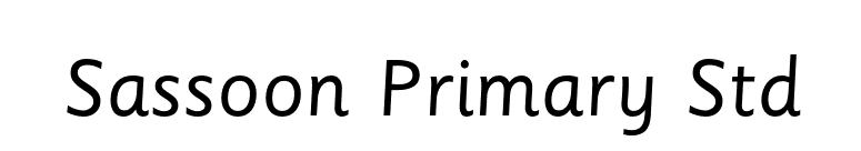 Sassoon Primary Std font preview