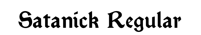 Satanick Regular font preview