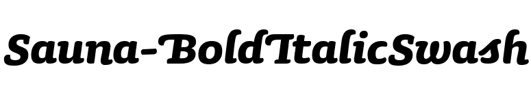 Sauna-BoldItalicSwash font preview