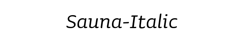 Sauna-Italic font preview