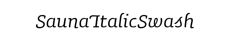 SaunaItalicSwash font preview