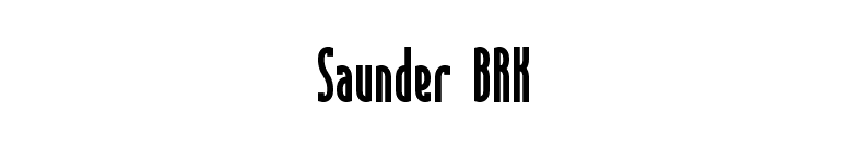 Saunder BRK font preview