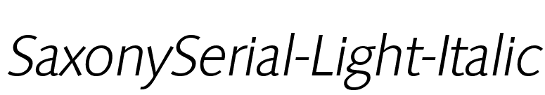 SaxonySerial-Light-Italic font preview