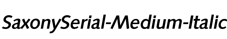 SaxonySerial-Medium-Italic font preview