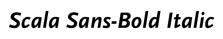 Scala Sans-Bold Italic font preview