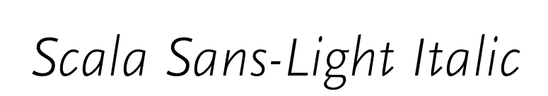 Scala Sans-Light Italic font preview