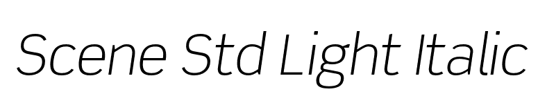 Scene Std Light Italic font preview