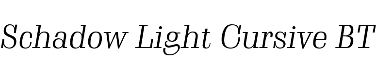 Schadow Light Cursive BT font preview