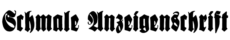 Schmale Anzeigenschrift font preview