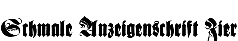 Schmale Anzeigenschrift Zier font preview