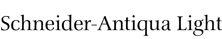 Schneider-Antiqua Light font preview