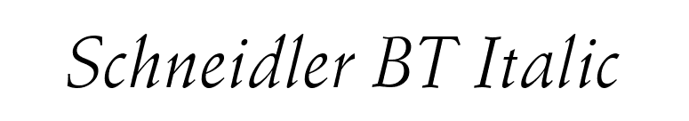 Schneidler BT Italic font preview