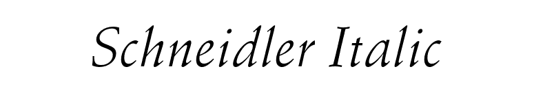 Schneidler Italic font preview
